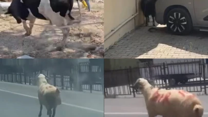 Kurbanlıklar firarda: O anlar kamerada