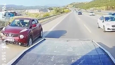 Trafiği tehlikeye düşüren sürücü kameraya yakalandı