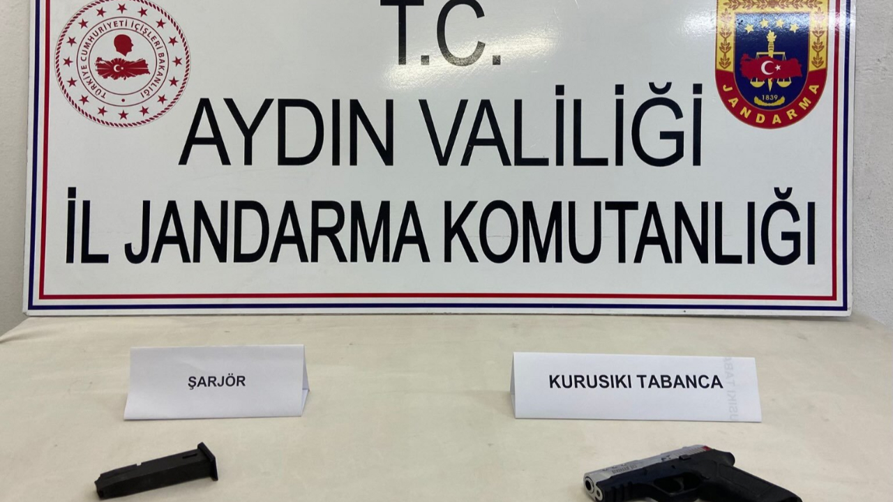Sultanhisar’da kurusıkı tabanca ele geçirildi