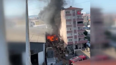 Ataşehir'de iş yerinin deposunda yangın paniği