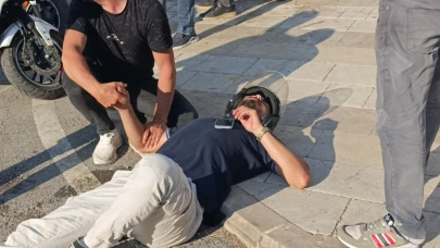 Taktığı kask hayatını kurtardı