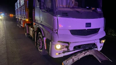 Kütahya'da tır otomobile çarptı! 4 yaralı