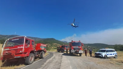 2 ayrı orman yangınına havadan müdahale!