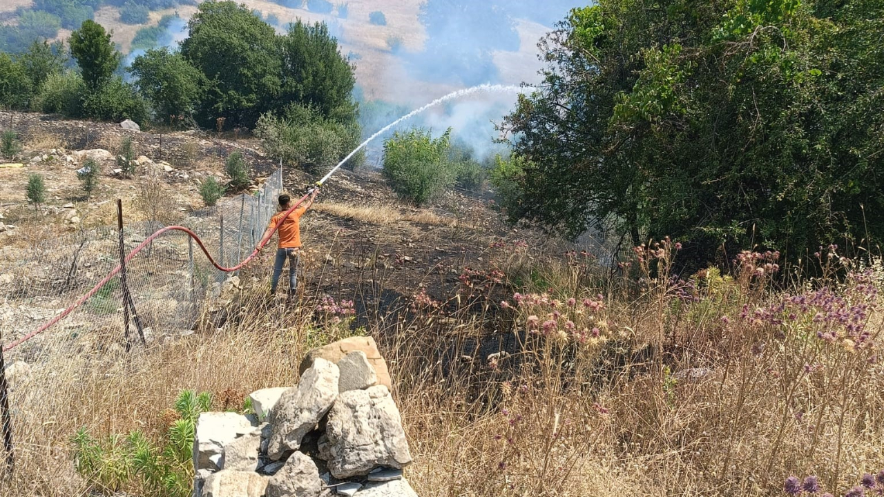 Kırsalda başlayan yangın ormana sıçramak üzere!