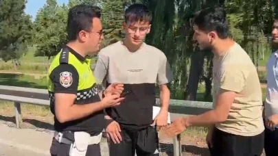 Ailesi kaza yaptı! Polis ekipleri destek verdi