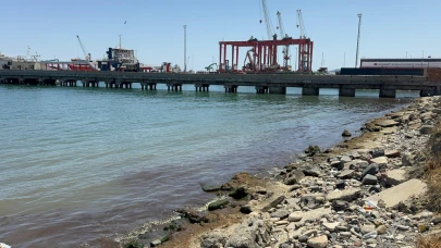 Tekirdağ Sahili'nde kırmızı yosun yoğunluğu dikkat çekti