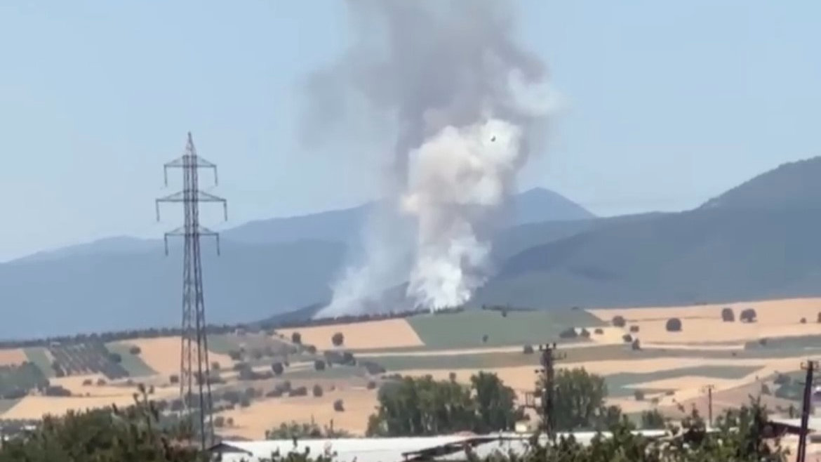 Yenişehir'de orman yangını! Havadan ve karadan müdahale