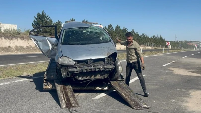 Nevşehir'de otomobil takla attı!