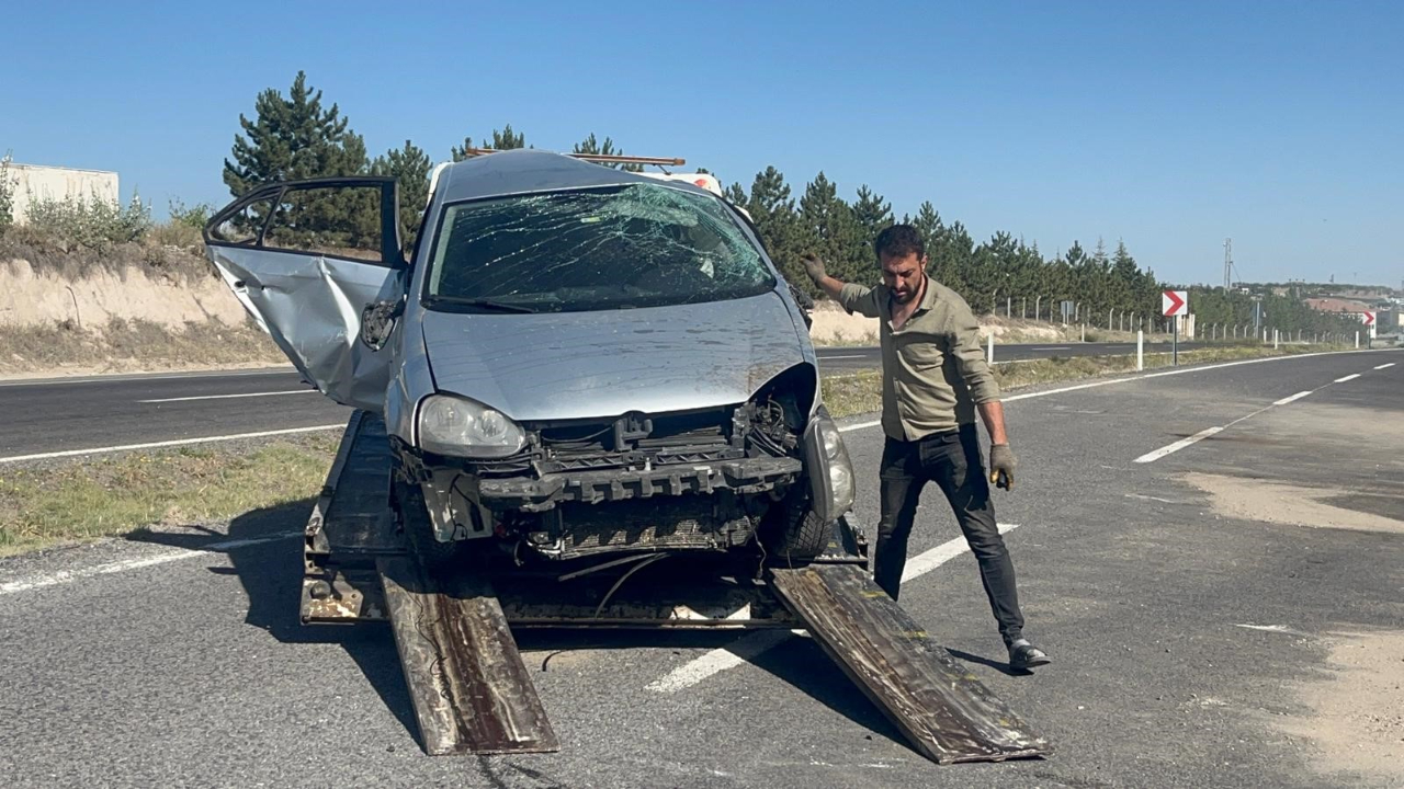 Nevşehir'de otomobil takla attı!