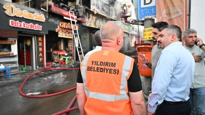Başkan Oktay Yılmaz yangın bölgesini inceledi