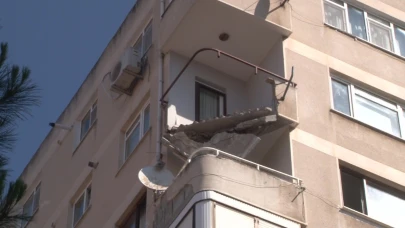 Çöken balkon paniğe neden oldu