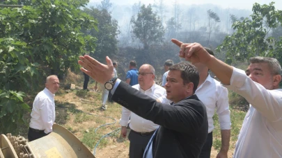 Erkan Aydın yangın yerinde