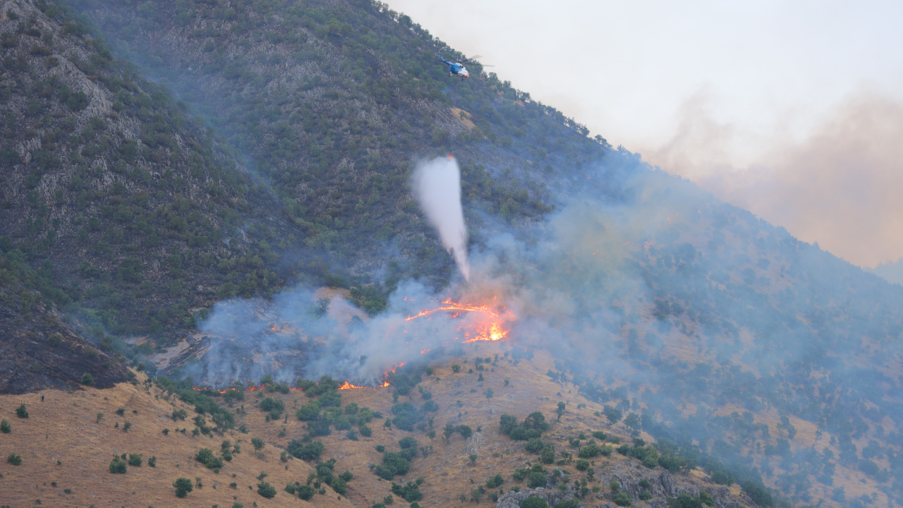 Kahramanmaraş'taki orman yangınına müdahale sürüyor