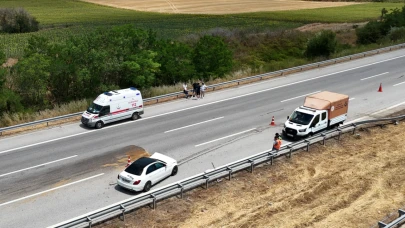 Avrupa otoyolunda trafik kazası! 2 kişi yaralandı