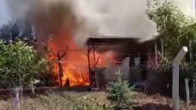 Müstakil evde çıkan yangın mahalleyi korkuttu