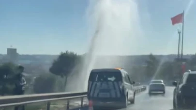 E-5 karayolunda su borusu patladı! Trafikte aksamalar yaşandı
