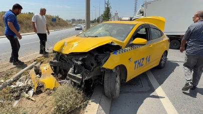 Taksi kontrolden çıktı: 1 yaralı