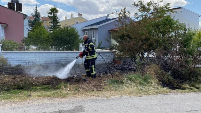 Çorum'da otluk alanda yangın
