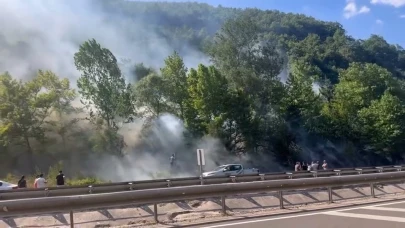 Bursa'da ormanlık alanda çıkan yangına müdahale sürüyor