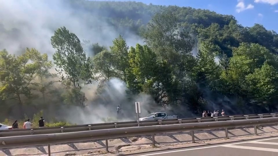 Bursa'da ormanlık alanda çıkan yangına müdahale sürüyor