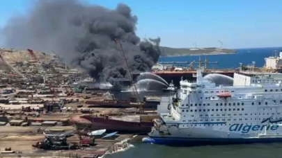 Aliağa'da yanan tanker gemisi bu sabah söndürüldü