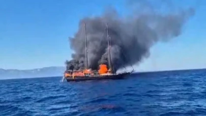 Bodrum'da tekne yangını!
