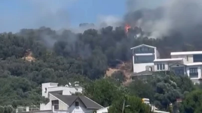 Mudanya'da alevler sahilden görüldü!