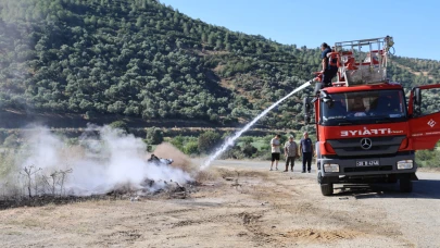 Ödemiş'teki bir mahalle yangında yok oldu