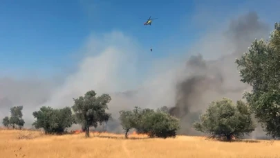 Milas Pınarcık yangınına 5 helikopter 4 uçak ile müdahale!