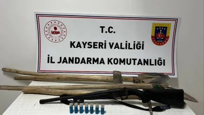 Kayseri'de jandarmadan izinsiz kazı yapanlara suçüstü