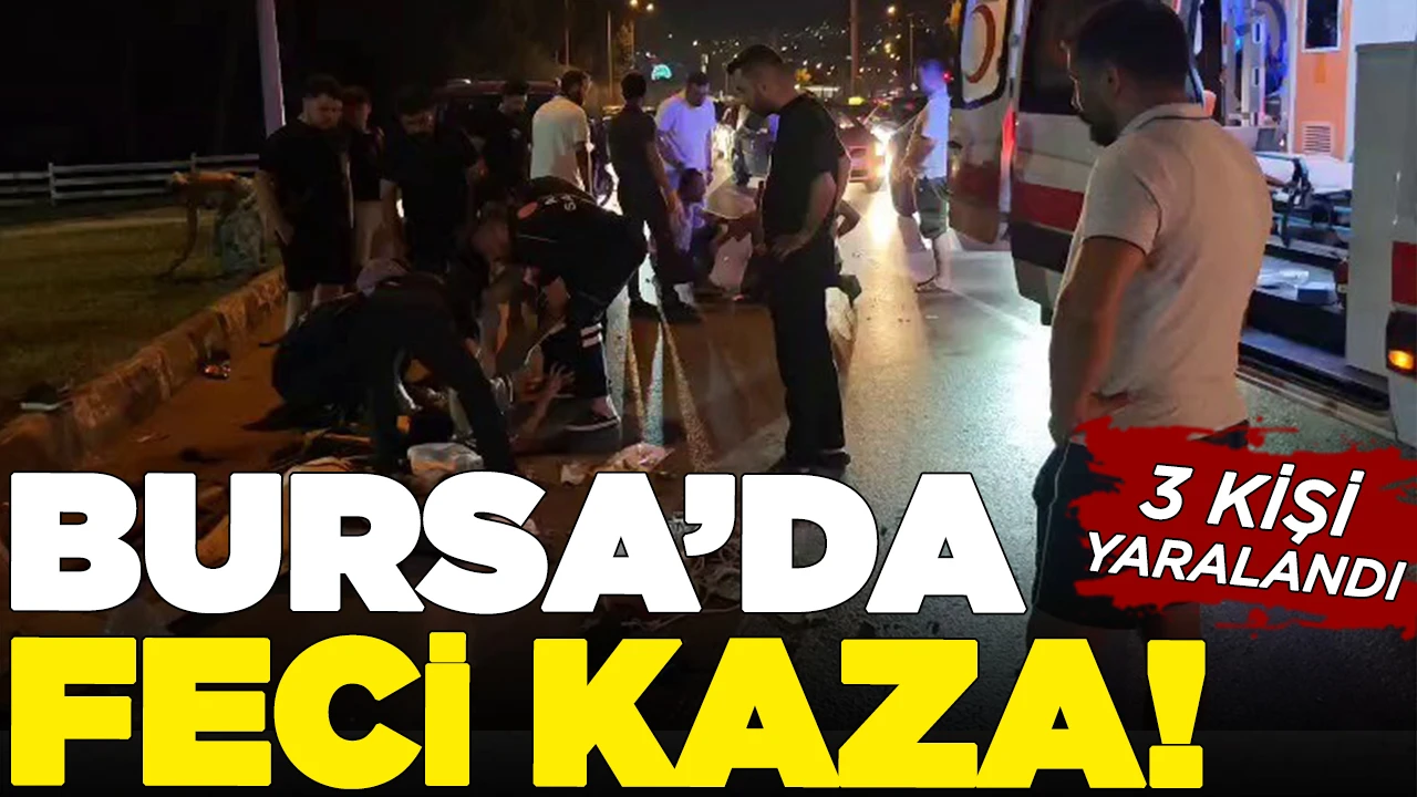 Bursa'da otomobil elektrikli motosiklete çarptı: 3 yaralı