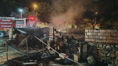 Ağılda yangın çıktı! Hayvanlar kurtarılamadı