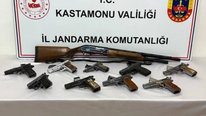 Ruhsatsız silah operasyonunda 10 silah ele geçirildi