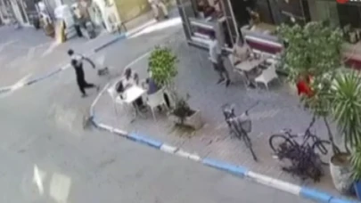 Mersin'de kediye şiddet güvenlik kamerasında görüntülendi