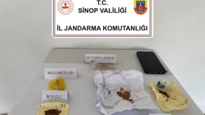 Sinop'ta yolcu otobüsünde uyuşturucu ele geçirildi