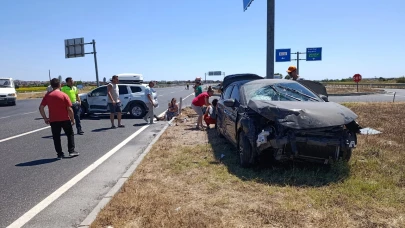 Tekirdağ'da otomobiller çarpıştı! 2'si çocuk, 9 yaralı