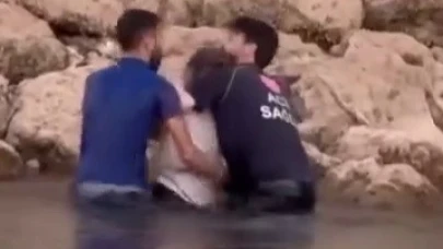 Gölet'e düşen kadın vatandaşlar tarafından kurtarıldı