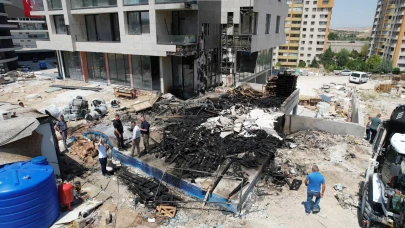 Ankara'da korkutan inşaat yangını