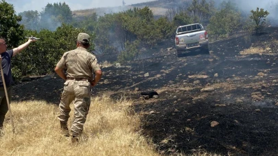 Cam kırığından yangın çıktı