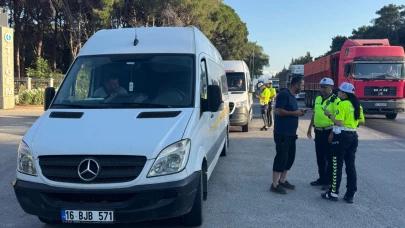 Servis araçlarına denetim: 6 araç trafikten men edildi
