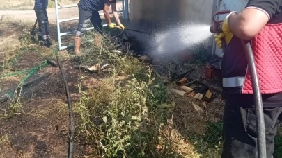 Besihane bahçesinde çıkan yangın paniğe neden oldu