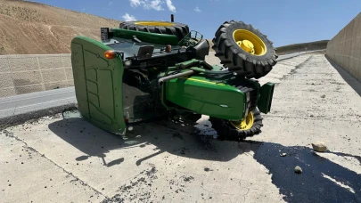 Traktör devrildi: 1 yaralı