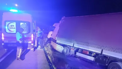 Konya'da tır şarampole düştü: 1 yaralı