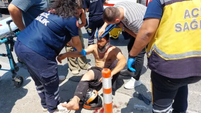 Motosiklet ile otomobil çarpıştı: 1 yaralı
