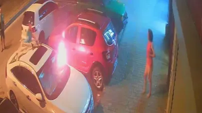 Otomobili battaniye örtüp ateşe verdi