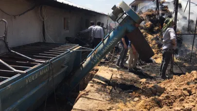 Çorum’da çıkan yangında 550 balya ot kül oldu