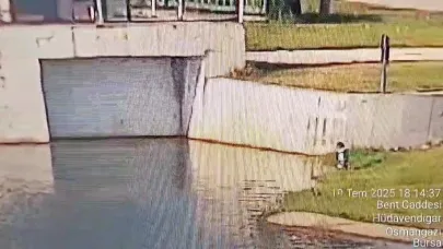 Nilüfer Çayına düşen 1,5 yaşındaki çocuğu böyle kurtardı