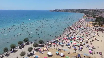 Silivri Kumluk Plajı'nda Afrika sıcakları ve günübirlikçi yoğunluğu
