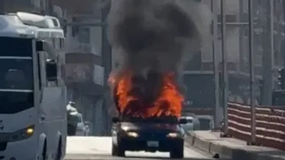 Batman'da seyir halindeki otomobil alev aldı