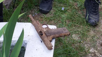 Samsun'daki bir mezarlıktan silah çıktı